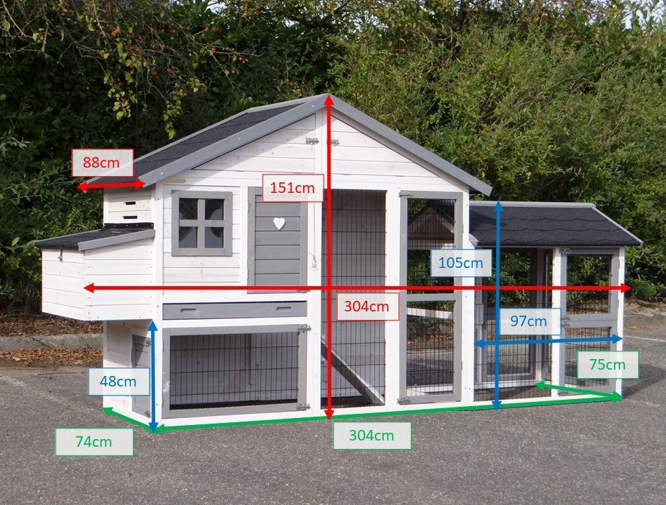 Holiday Medium Chicken Coop White-Grey
