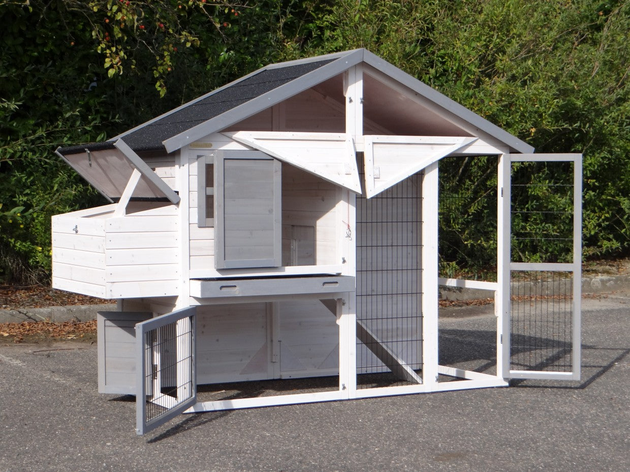 Garden Medium Chicken Coop White-Grey