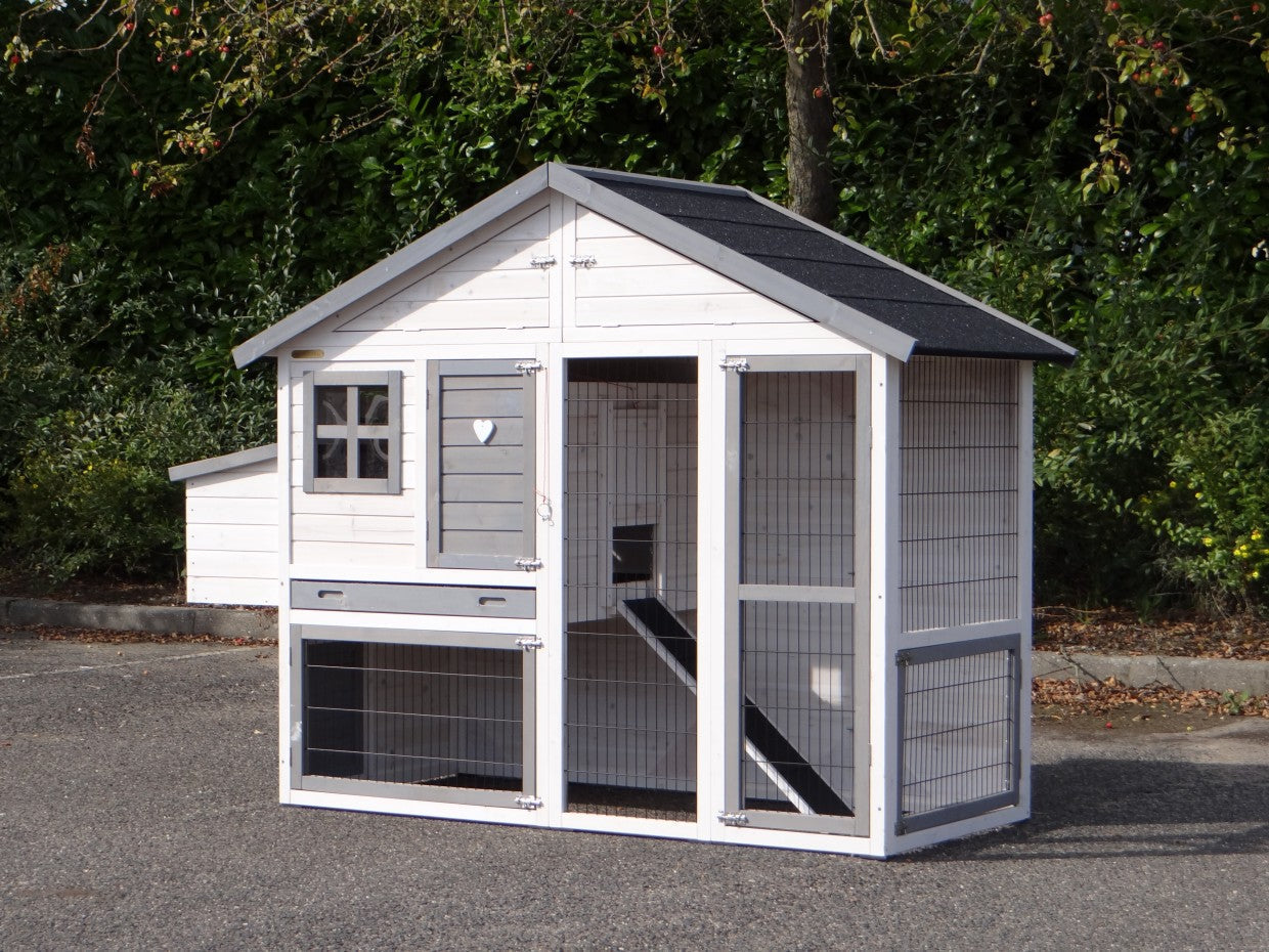 Garden Medium Chicken Coop White-Grey