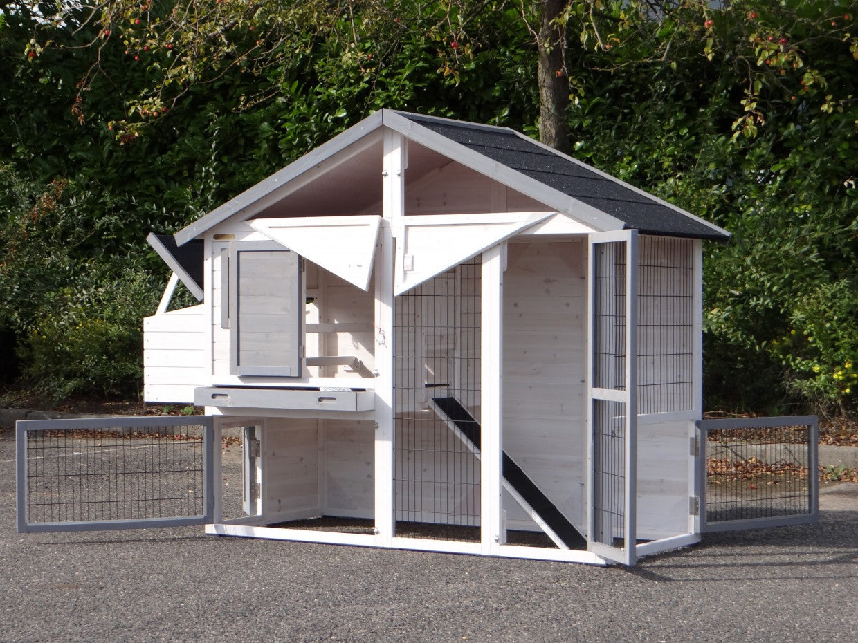 Garden Medium Chicken Coop White-Grey