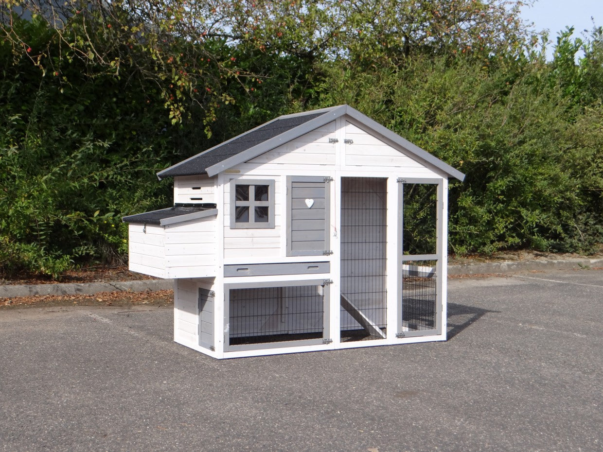 Garden Medium Chicken Coop White-Grey