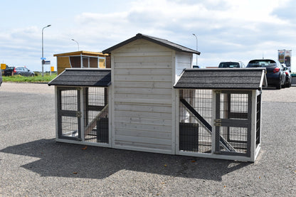 Double Small Chicken Coop White-Grey
